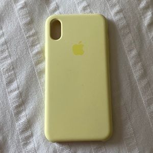 Pale yellow, Apple silicone iPhone XS case, gently used.